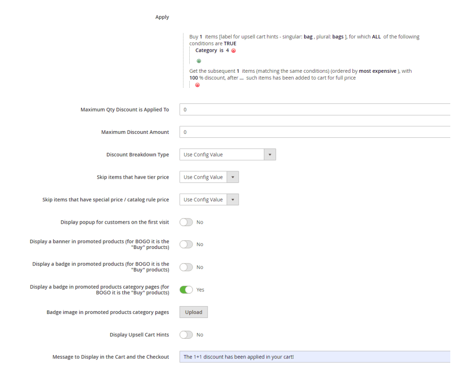 The actions tab of the example rule #2