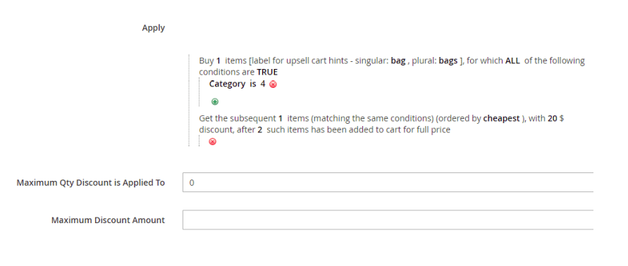 N + M / Each N - Fixed Discount rule example.